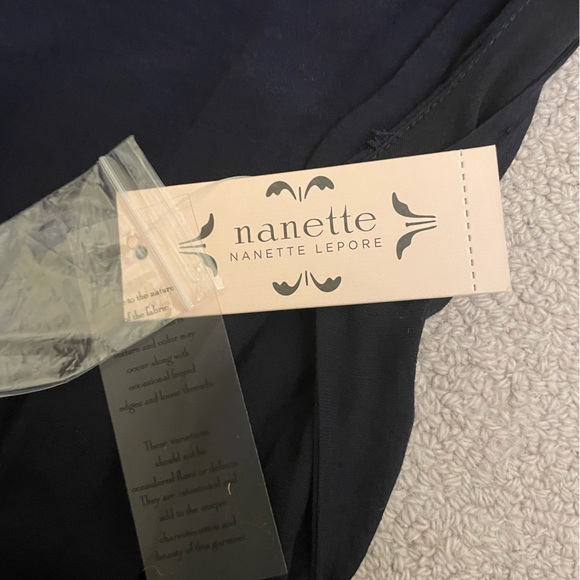 NANETTE LEPORE Navy Slub Button Front Maxi Dress NWT Size 12 - Picture 4 of 7